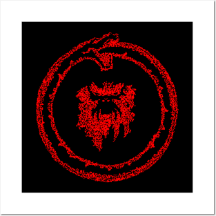 12 Monkeys Ouroboros Red w/black outline Posters and Art